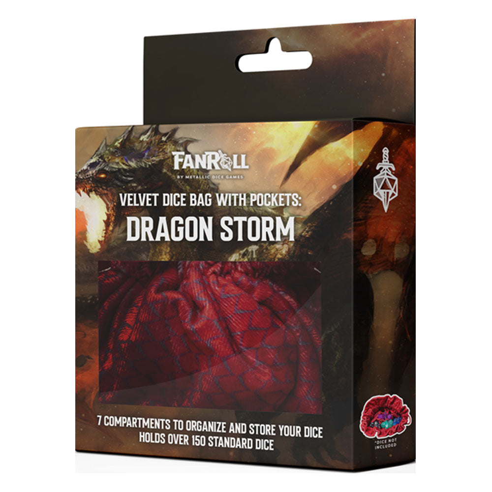 Velvet Compartiment Dice Bag met zakken Dragon Storm