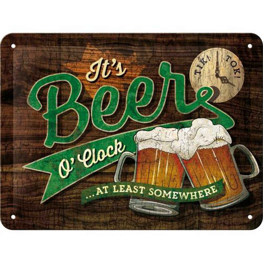 Nostalgic-Art Small Beer O'Clock Glasses Sign (15x20cm)