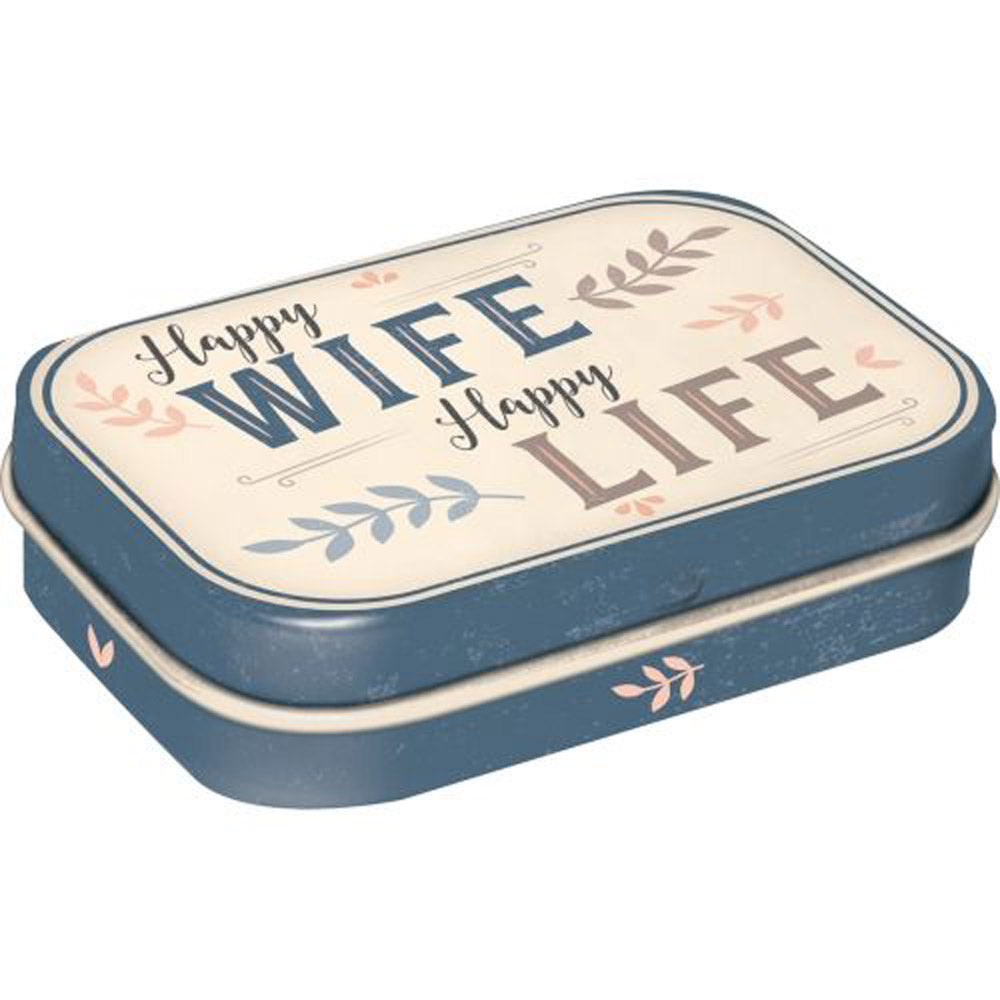 Nostalgic-Art Happy Wife Happy Life Mint Box (4x6x2cm)