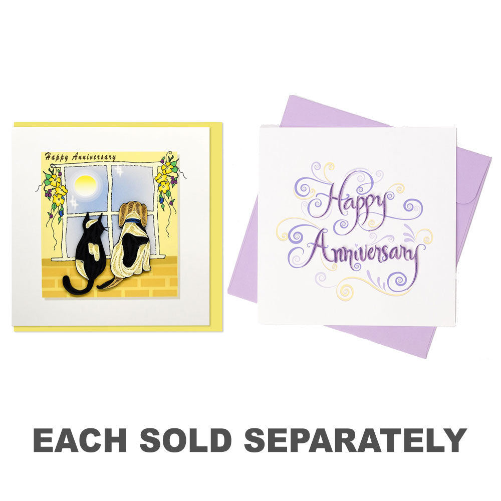 Happy Anniversary Quilled Greeting Card (15x15cm)