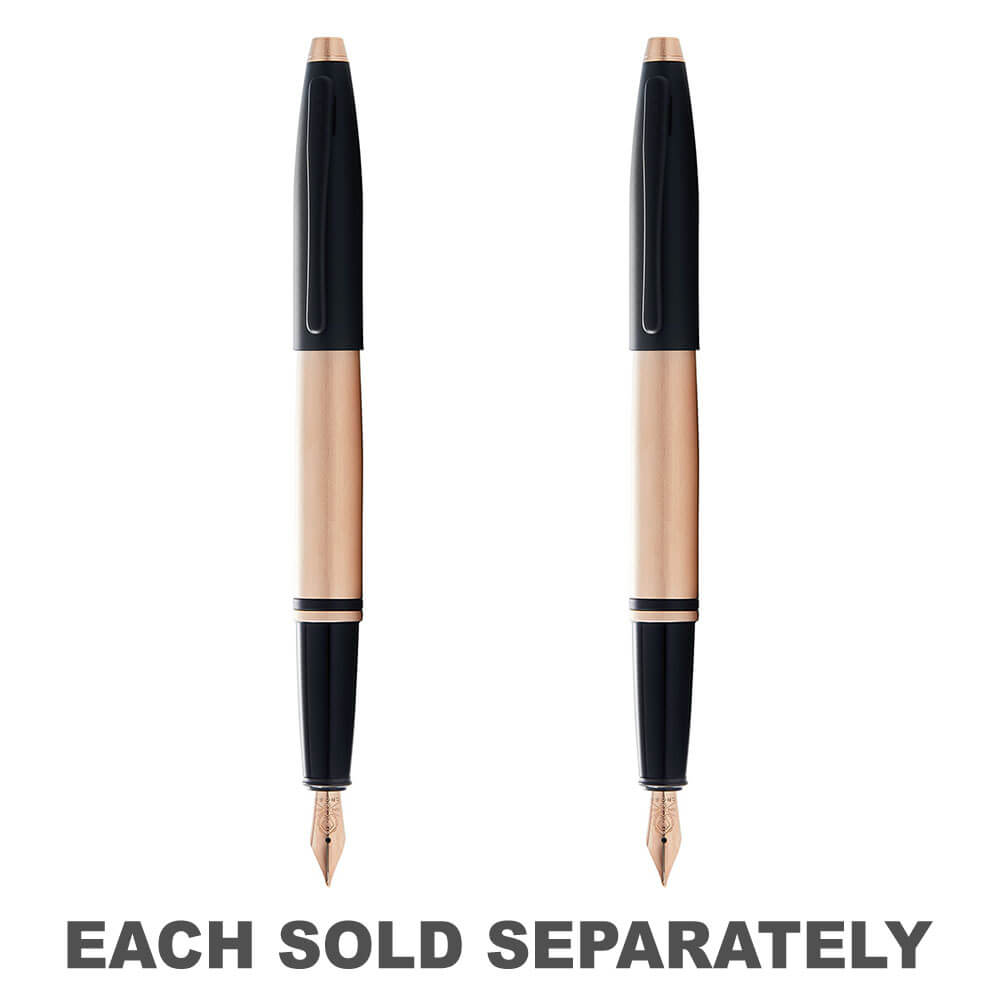 Cross Calais Brushed Rose Gold and Black Fountain Pen