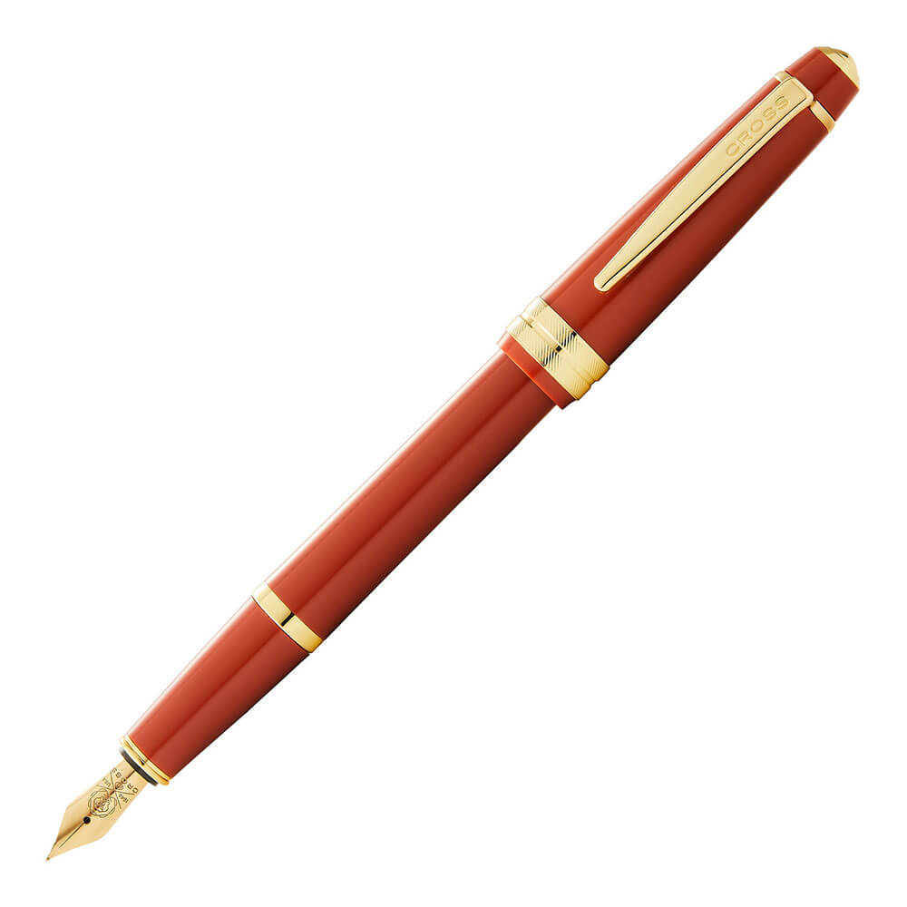 Bailey Light Gloss Fountain Pen (naranja quemada/oro)