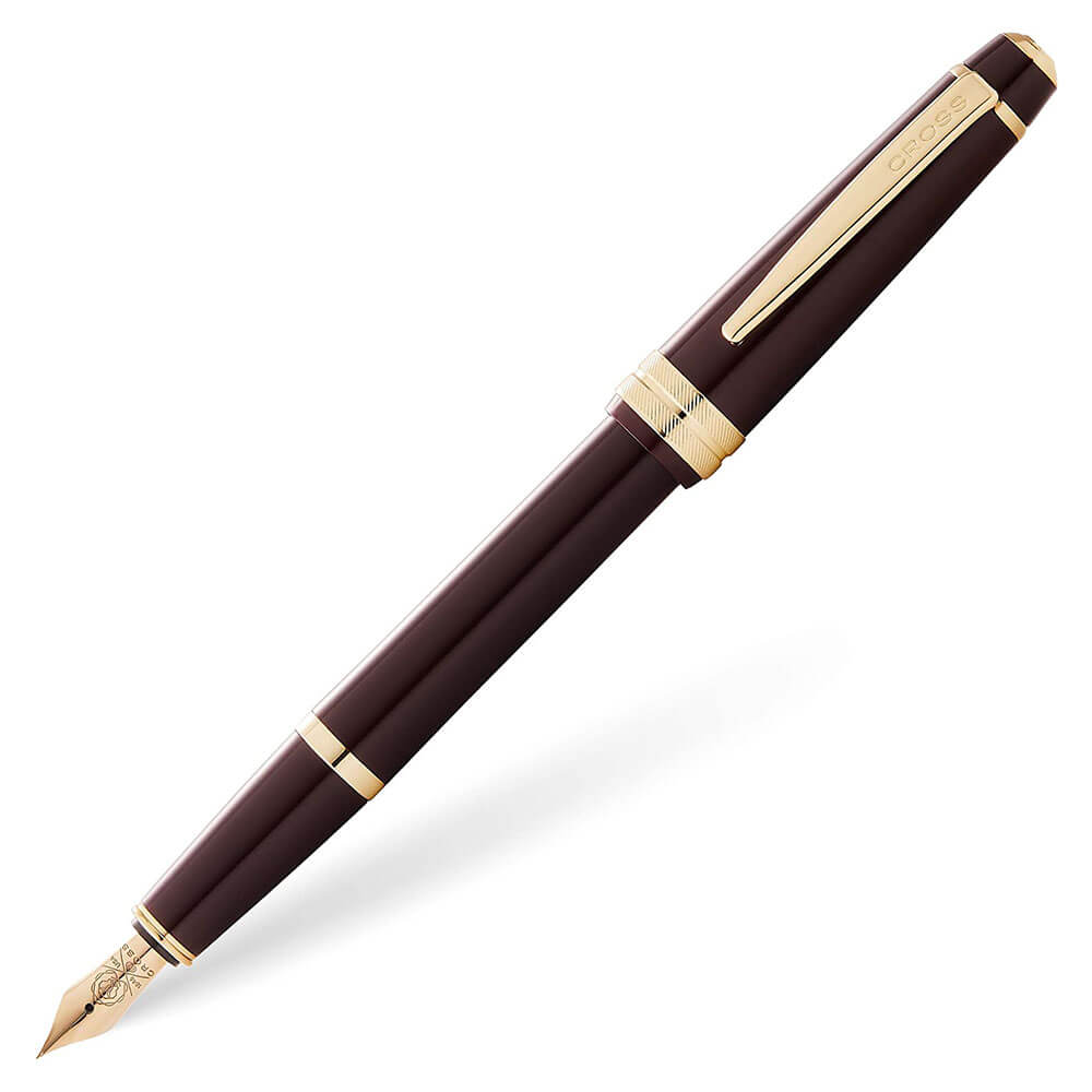 Bailey Light Gloss Fountain Pen (Bourgondië rood/goud)