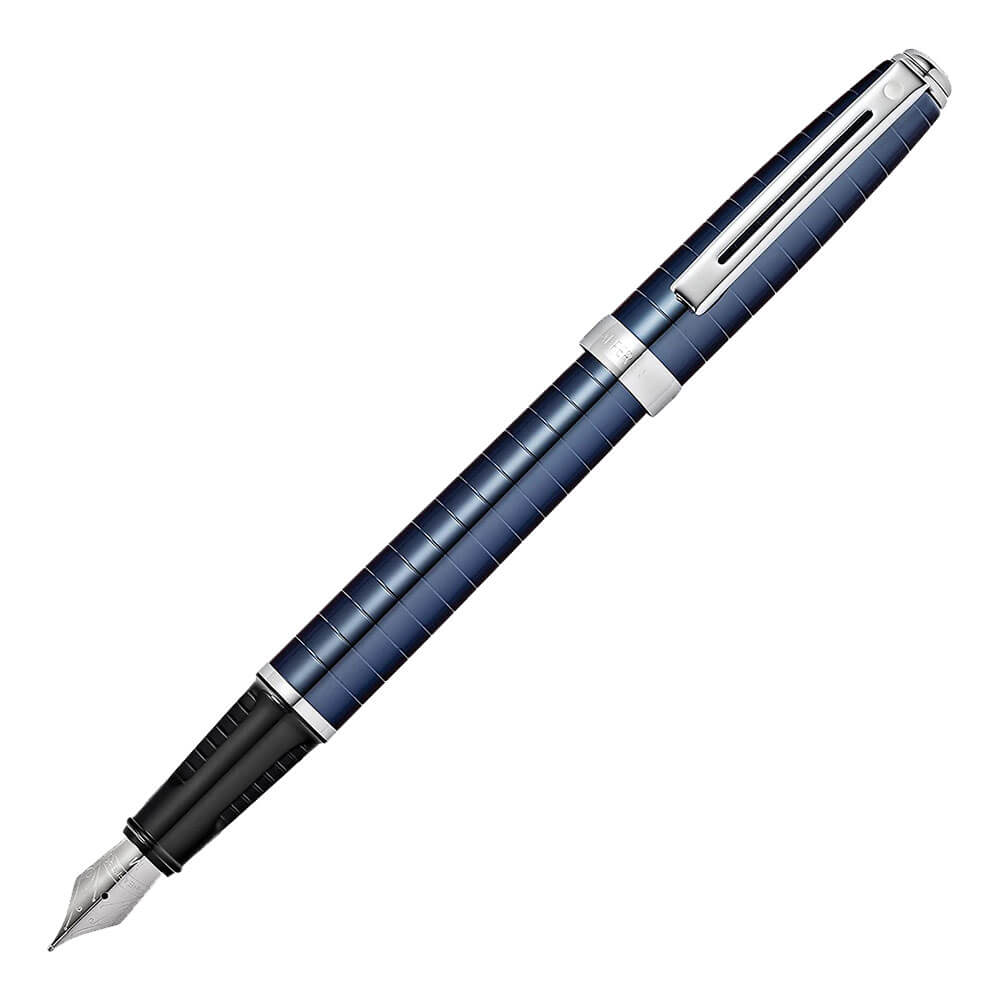 Pen do prelúdio da fonte com linhas gravadas (azul cobalto)