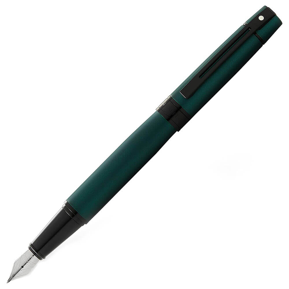 Sheaffer 300 Fountain Pen con borde negro (verde mate)