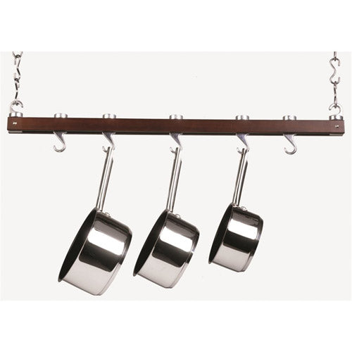 Single Bar Wooden Rack (Black/Chrome)