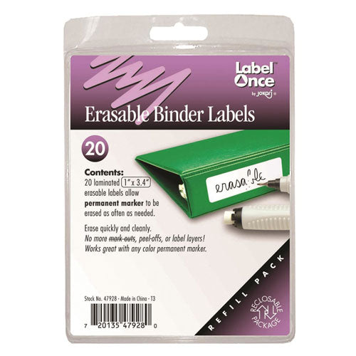 Erasable Binder Labels