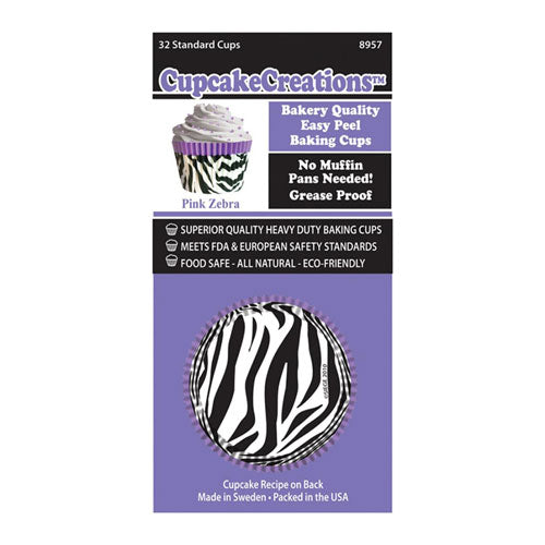 Standard Zebra Cupcake Cups 32pk