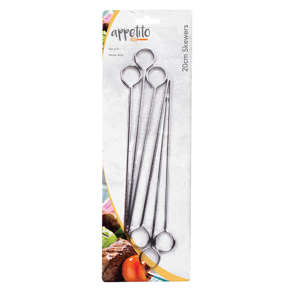 Brochettes Appetito Chrome (ensemble de 6)