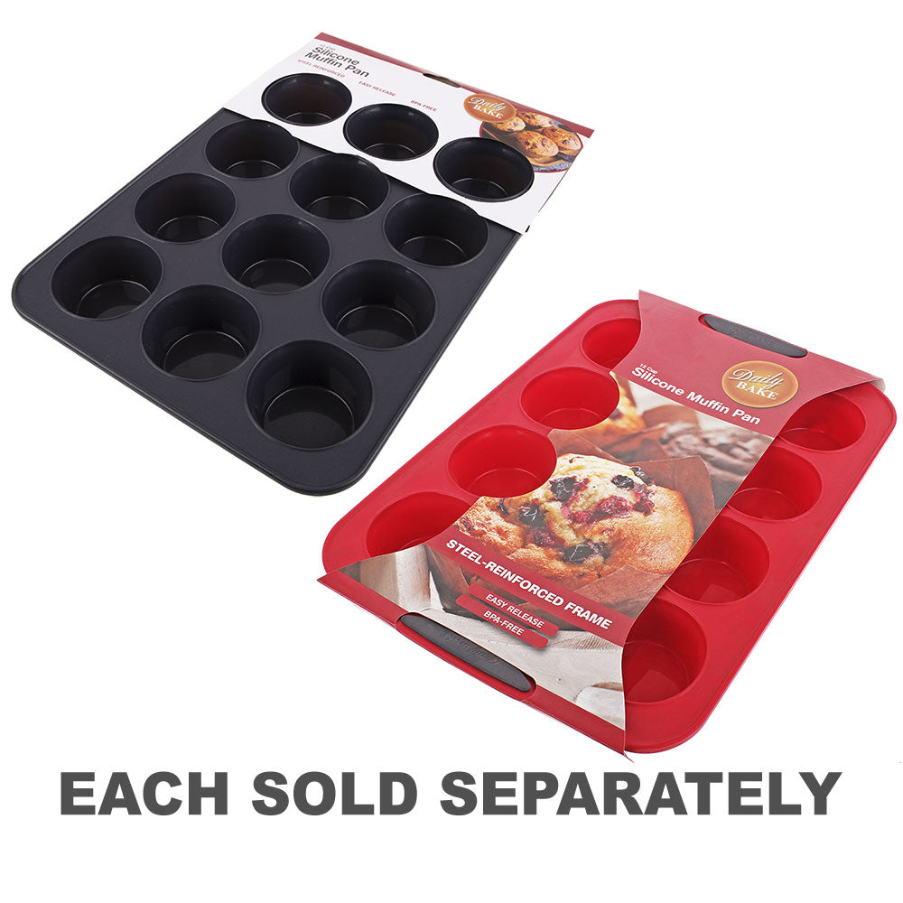 Daily Bake Silicone 12-Cup Muffin Pan