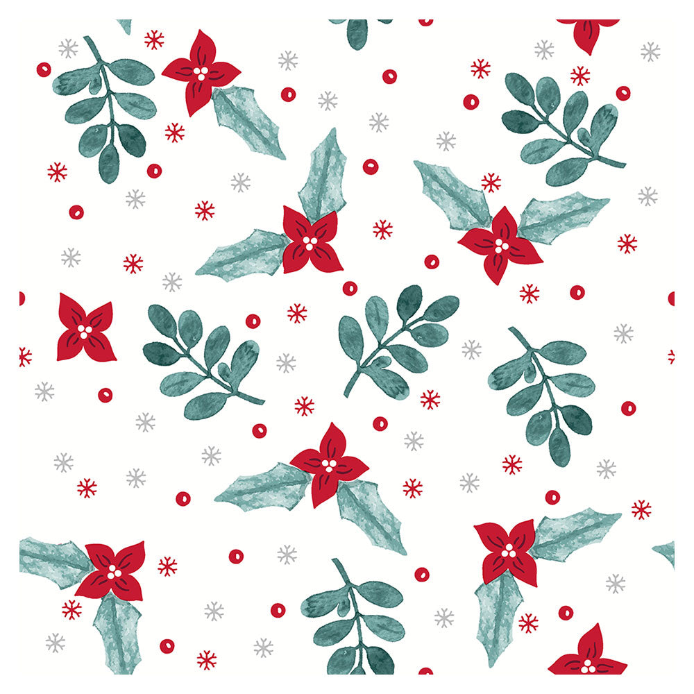 Paper+Design Poinsettia Print Luncheon Napkins