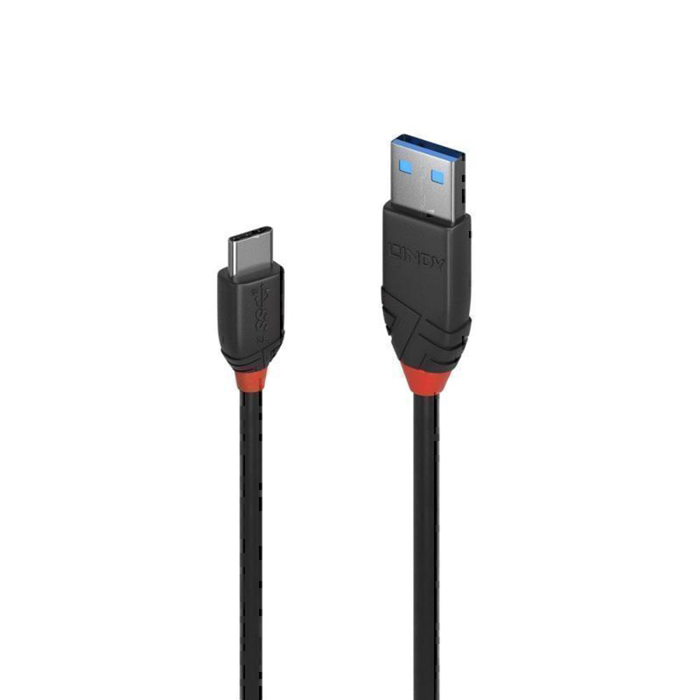 Lindy USB-C 3.1 til USB-A-kabel 3A svart linje