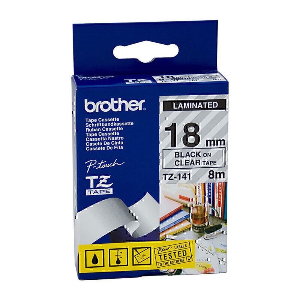 Hermano Laminado Black en cinta de etiquetado transparente