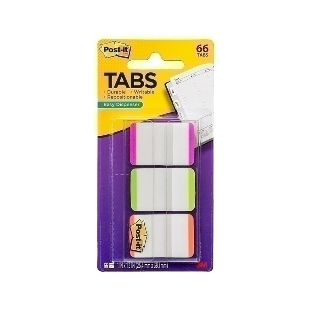 Post-It Tabs Pink/Green/Orange (boks med 6)