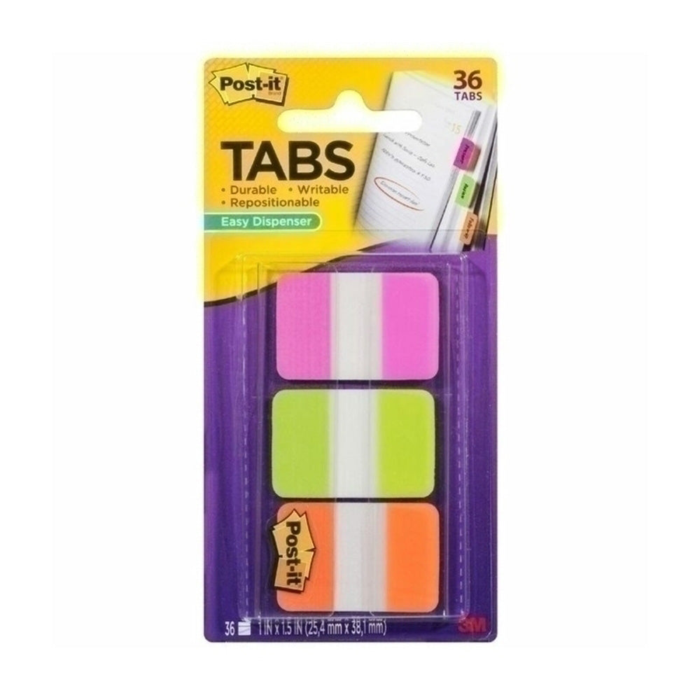 Tabs post-it rosa/verde/laranja (caixa de 6)