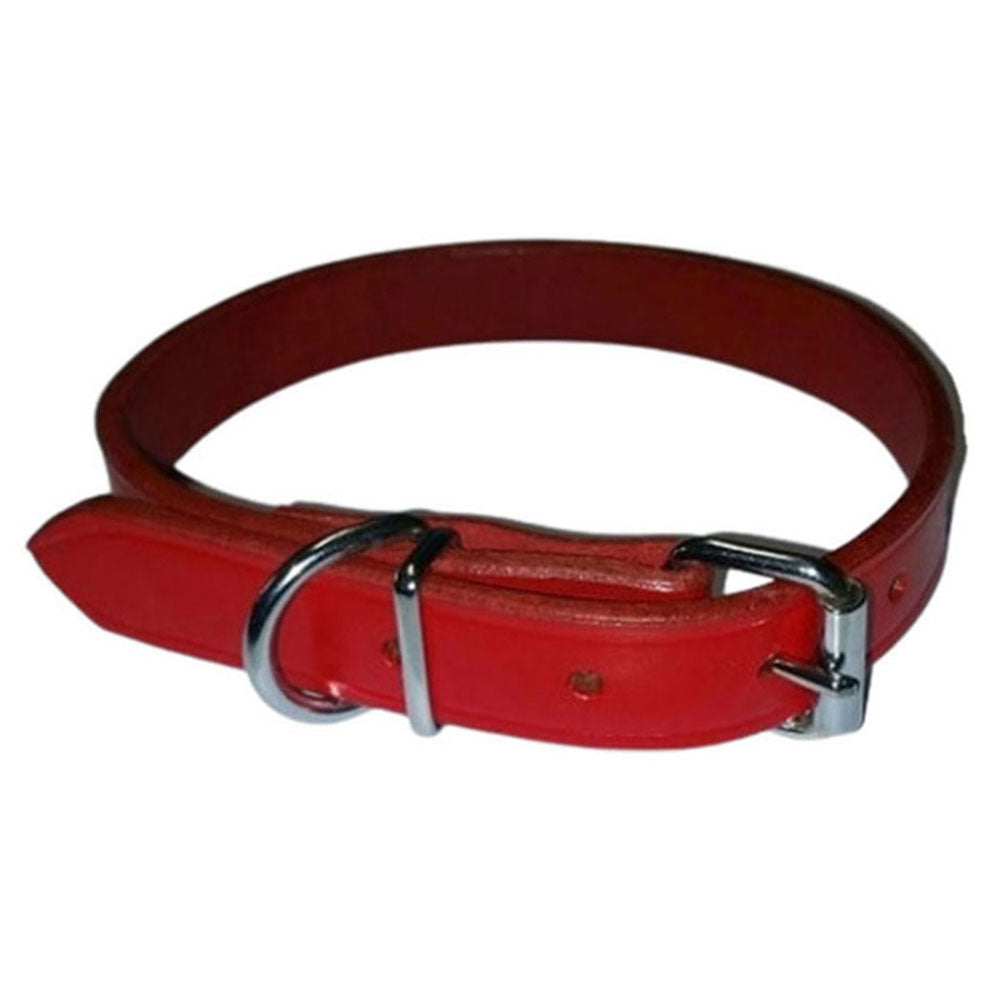 Collar semplice in pelle (rosso)