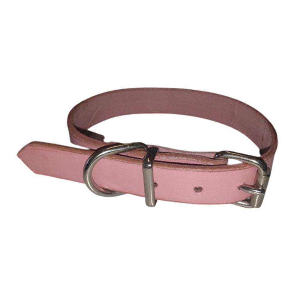 Collar de cuero (rosa)