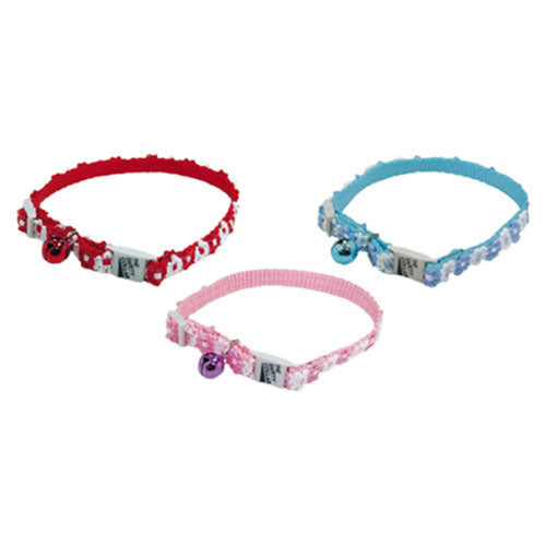 Adjustable Nylon Cat Collar with Lace 30cm (1pc Random)