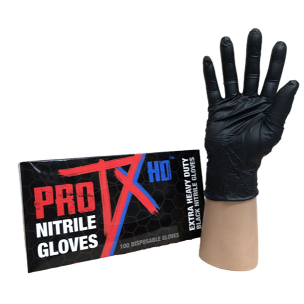 Pro TX HD Guantes de nitrilo pesado 100pcs (negro)