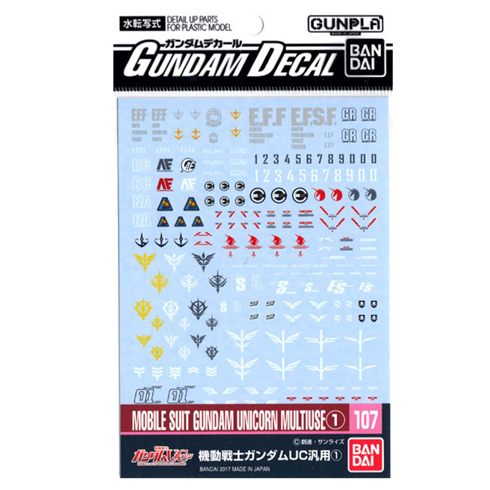 Bandai Gundam Mobile Suit Multiuse 01 Dekal