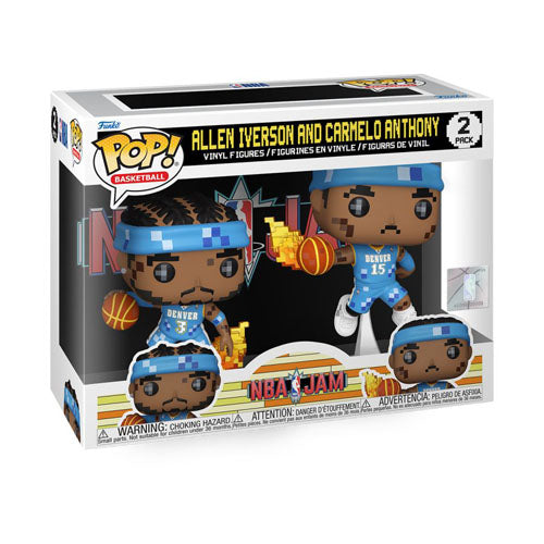 Nuggets Allen Iverson & Carmelo Anthony 8-Bit Pop! Vinyl 2pk