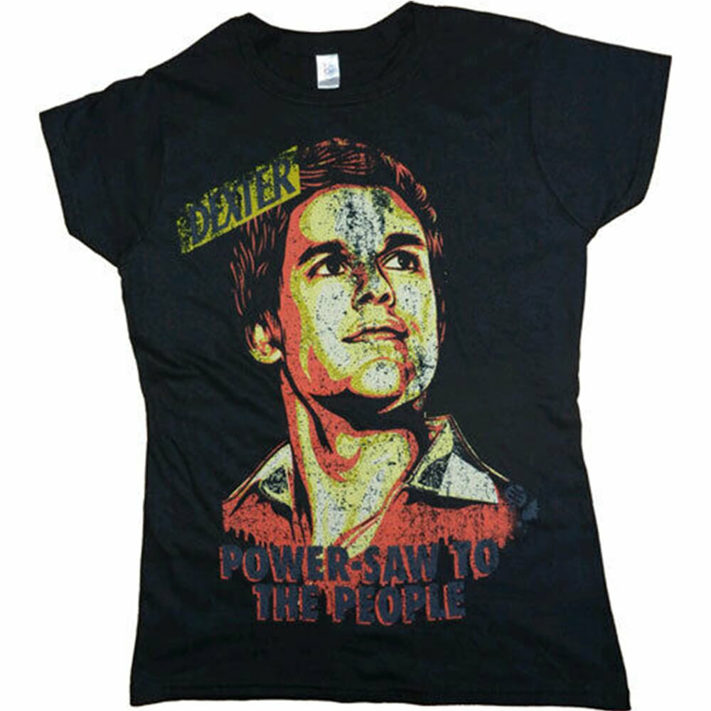 DEXTER POWER SAW Black Female T-shirt