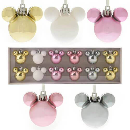 Disney Christmas Mickey Baubles (Set of 12)