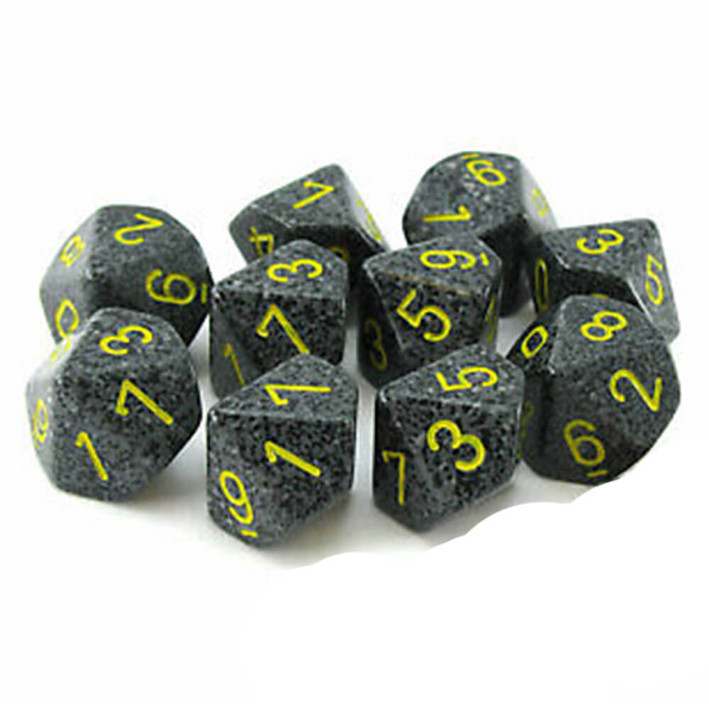 CHESSEX D10 POLIEDRAL 10-DIE SECKLED SET