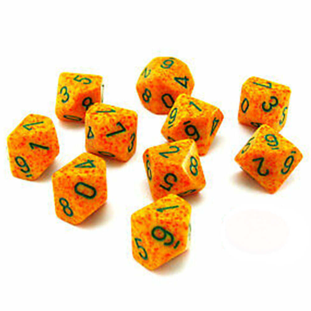 CHESSEX D10 POLIEDRAL 10-DIE SECKLED SET