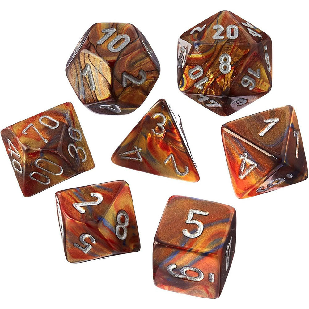 Chessex Lustrous Mini-Polyhedral 7-Die Set (Gold/Silver)