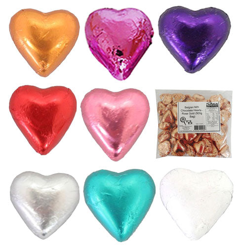 Belgian Milk Chocolate Hearts 500g