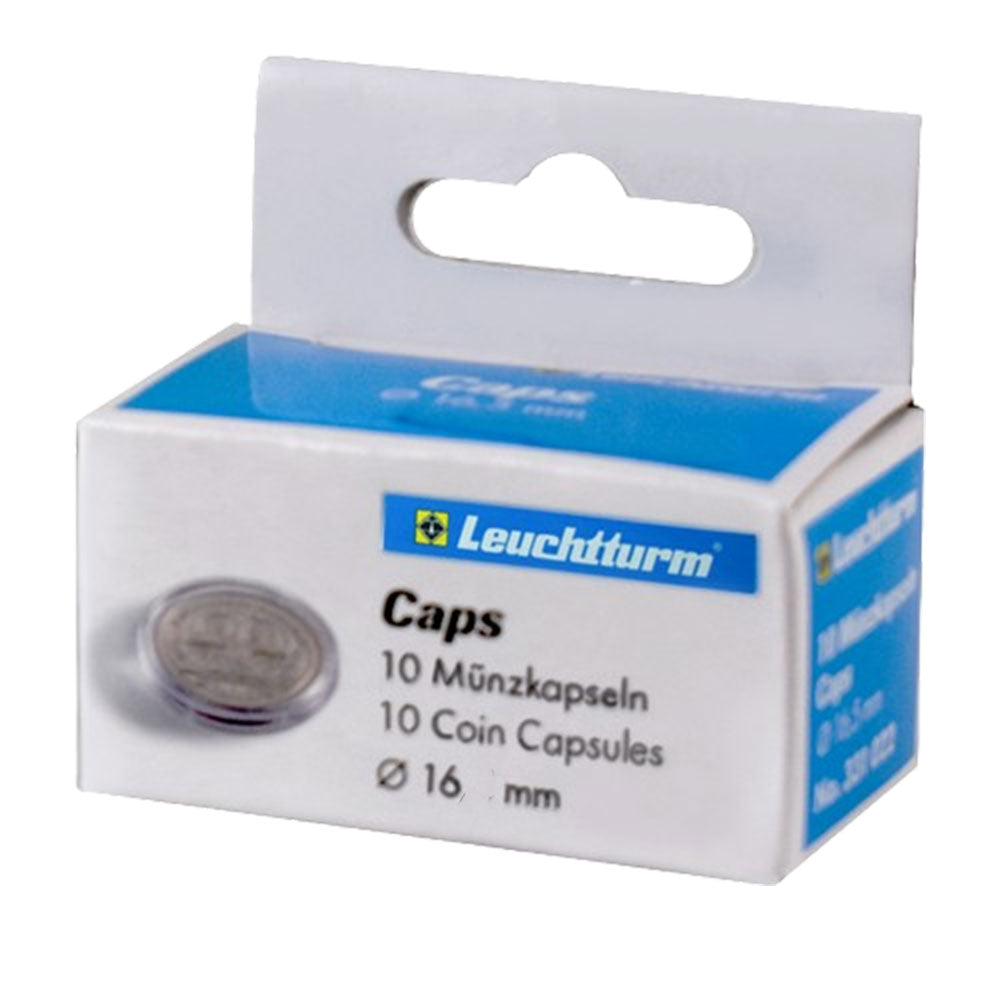 Cápsulas de monedas Leuchtturm 10pk (del tamaño 10-19)