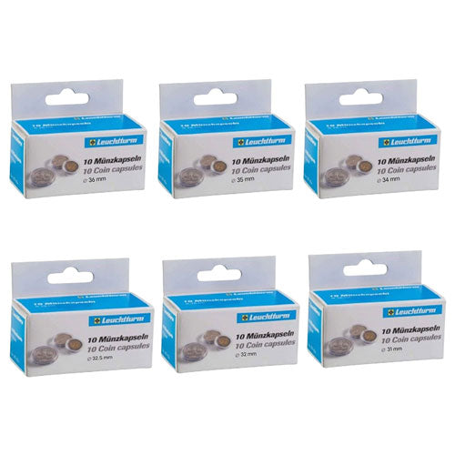 Leuchtturm Coin Capsules 10pk (from Size 30-39)