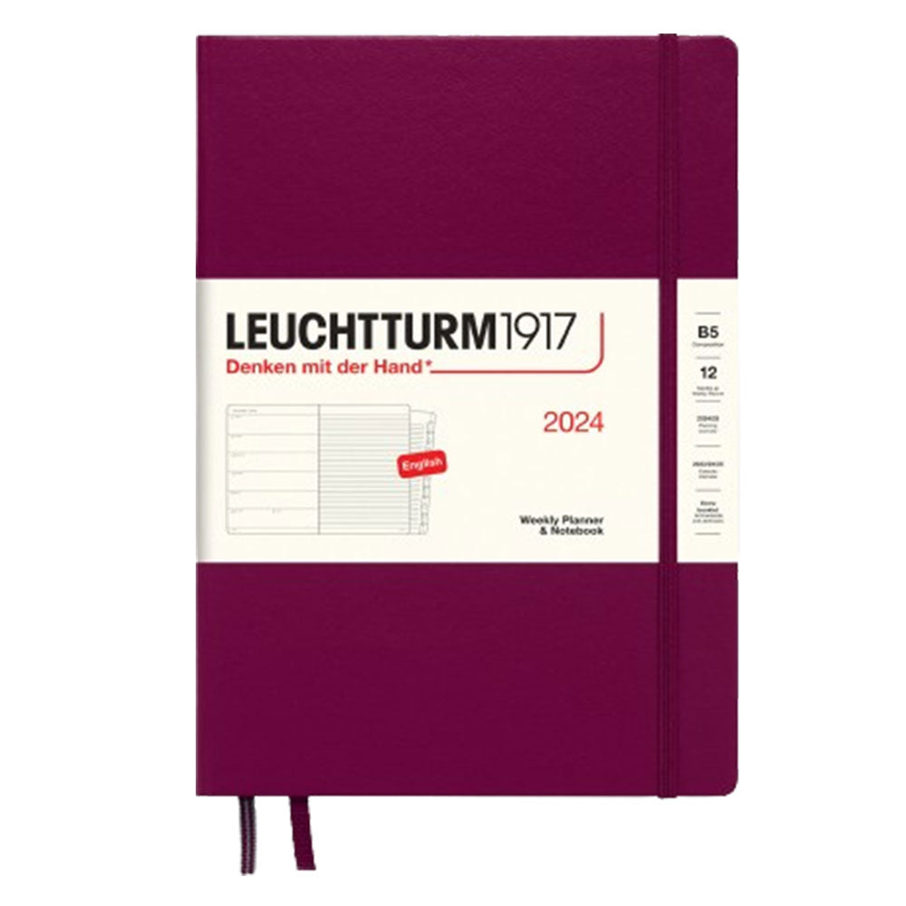 2024 B5 Weekly Planner & Notebook Compo m/ hefte