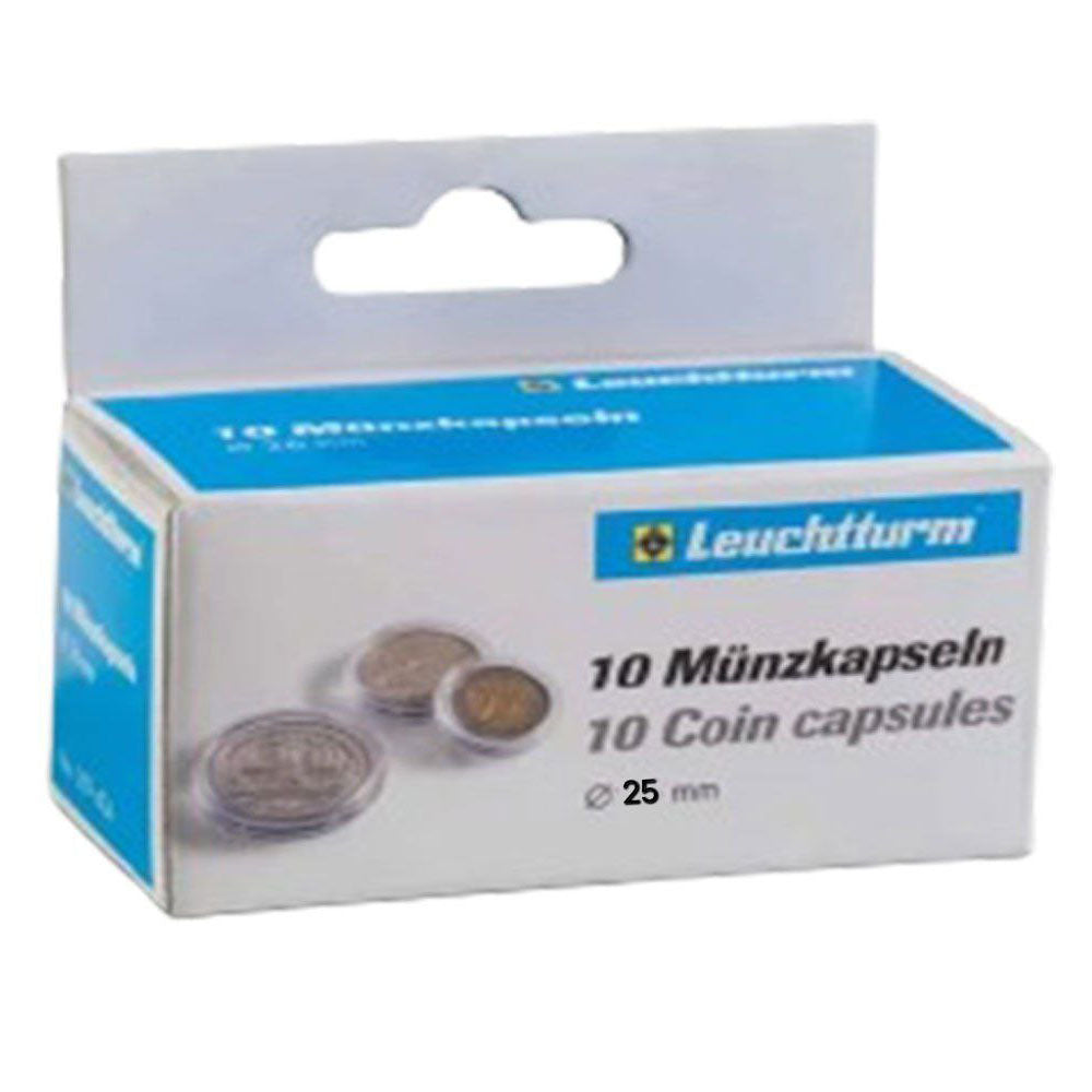 Cápsulas de moeda de Leuchtturm 10pk (do tamanho 20-29)