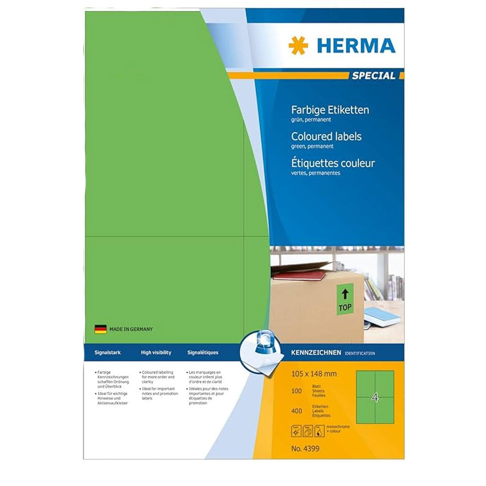 Herma Coloured Labels A4 100pc (105x148mm)