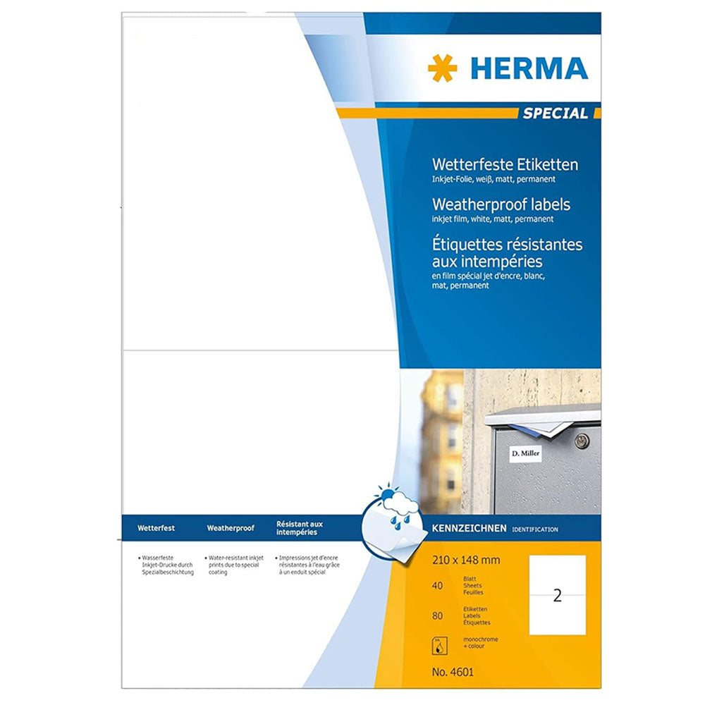 Herma vejrbestandig inkjet -etiketter A4 40pc