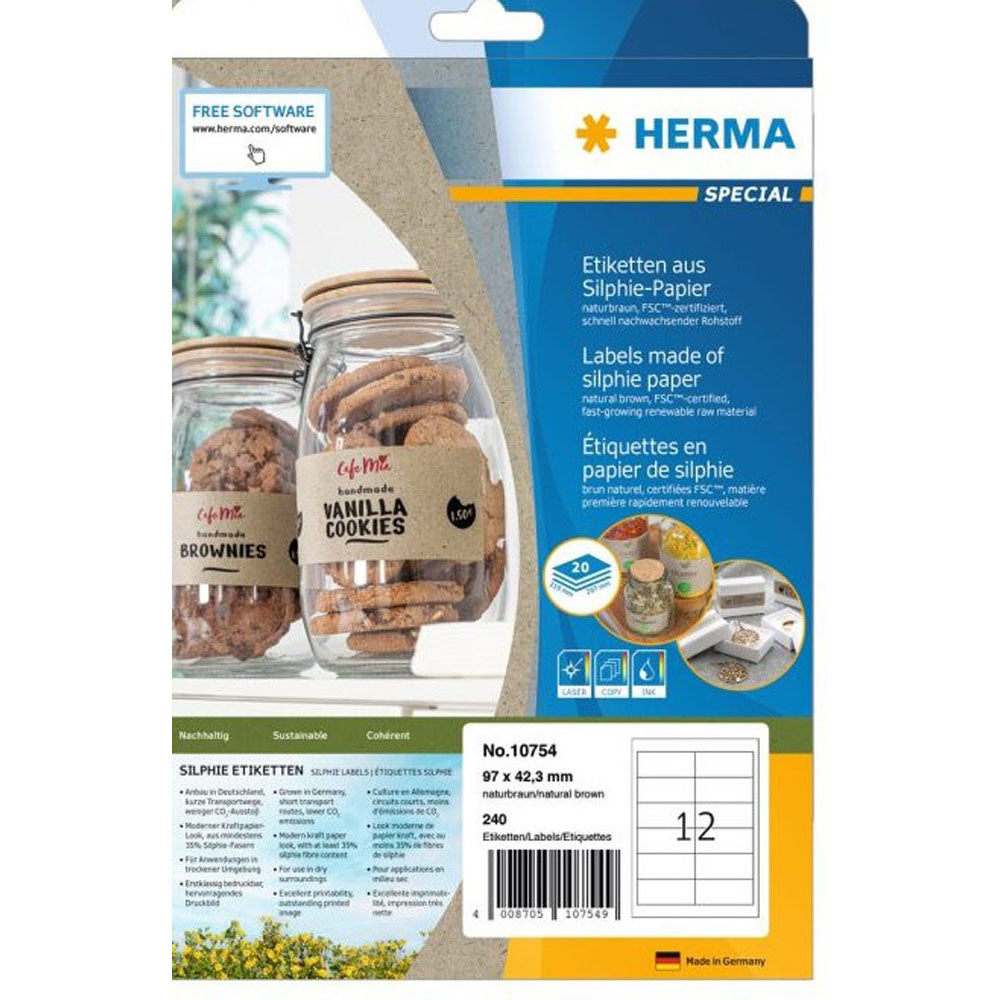 Herma Silphie Paper etykiety A4 20pc (naturalne)