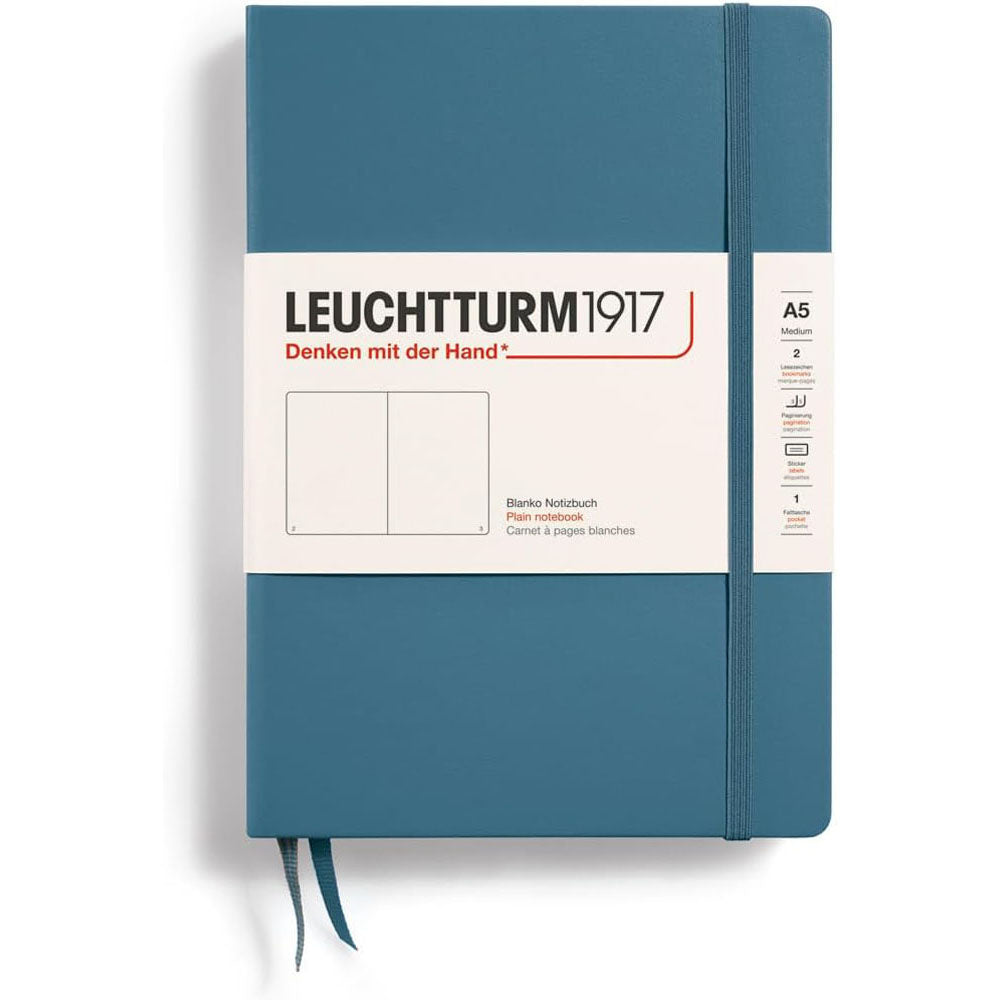 Leuchtturm Hardcover Plain Notebook A5 (blå)