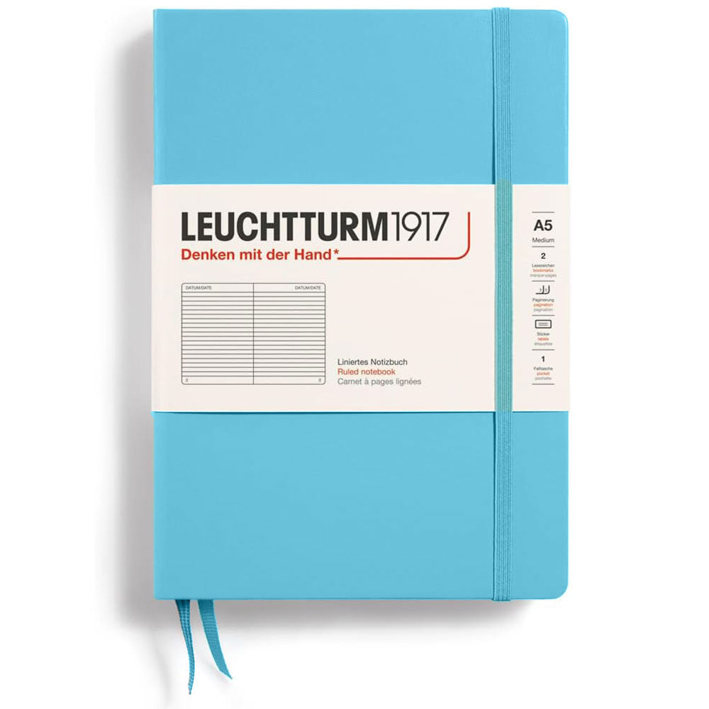 Leuchtturm Hardcover styrede notebook A5 (blå)