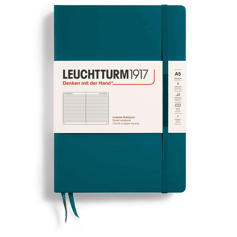 Leuchtturm Hardcover styrede notebook A5 (grøn)