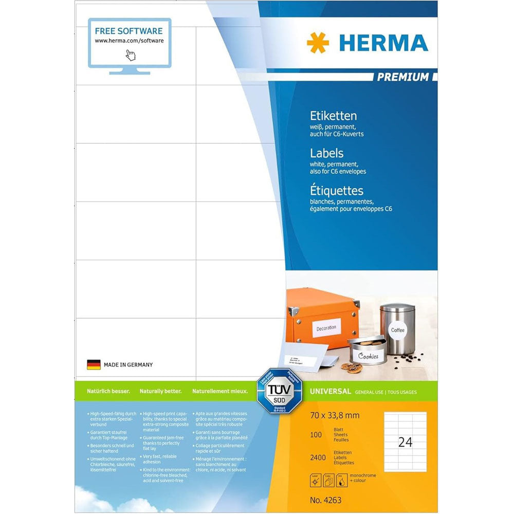 HERMA Premium -mærker A4 33.8mm 100pc