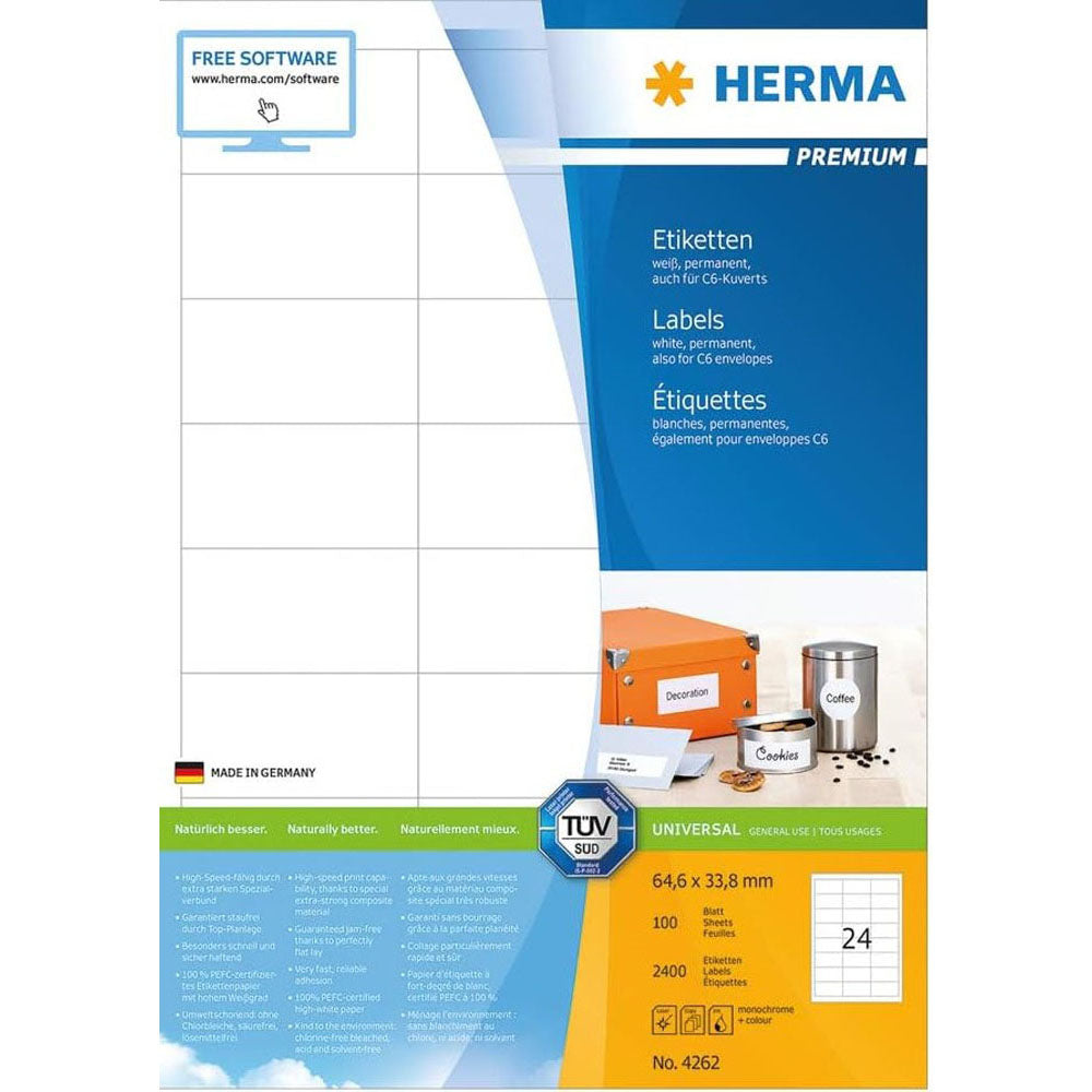 Herma Premium Labels A4 33.8mm 100pc