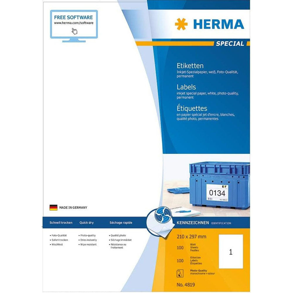 Herma Inkjet Etykies A4 100pc (biały)