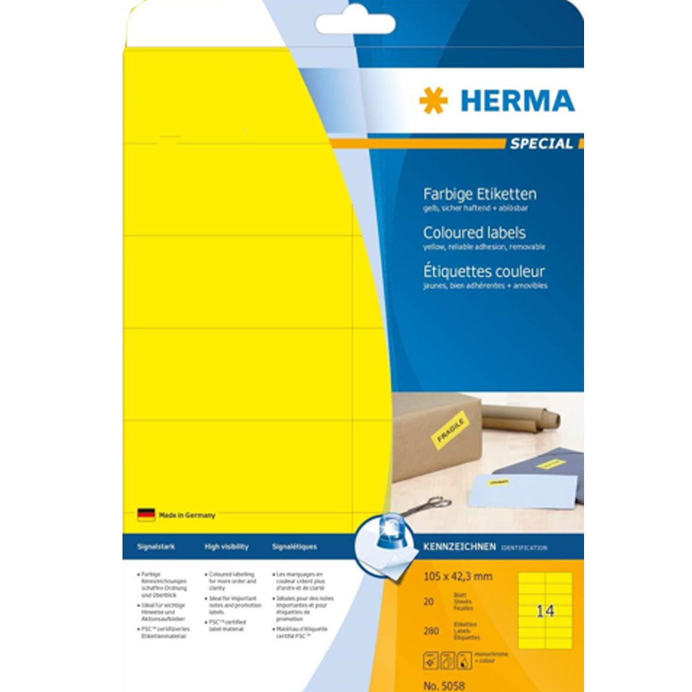 Wyjmowane etykiety Herma A4 20pc (105x42,3 mm)