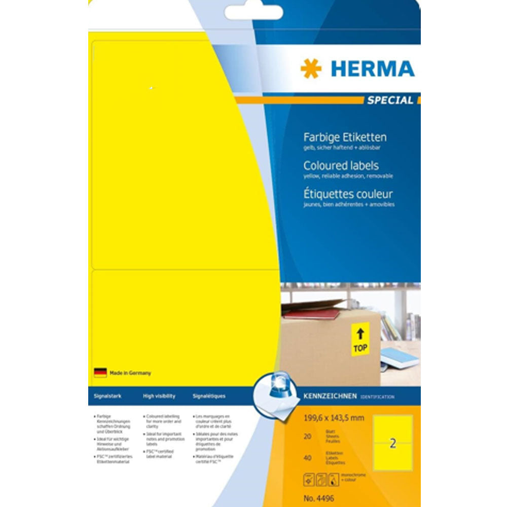 Wyjmowane etykiety Herma A4 20pc (199,6x143,5 mm)