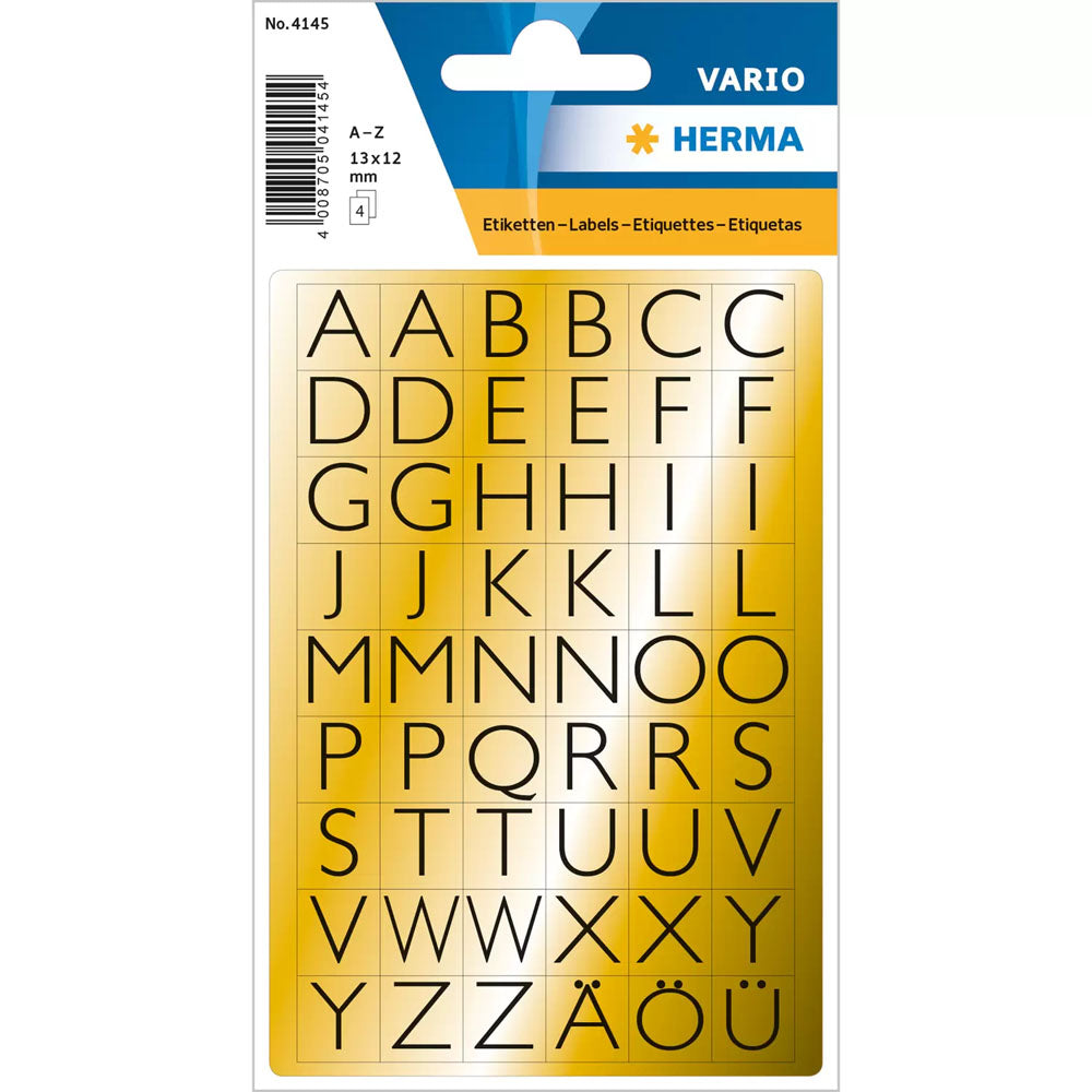 Herma Letter Film Sticker A-Z (svart/guld)