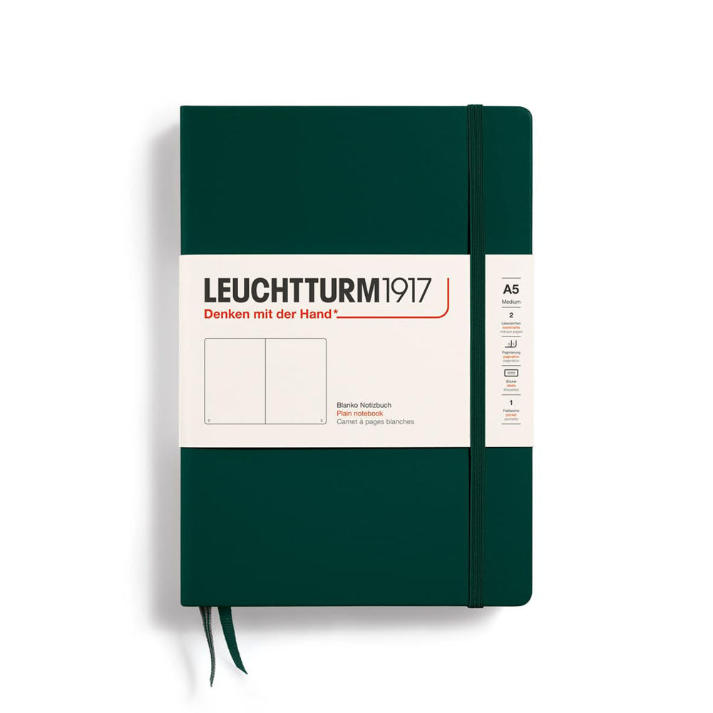 Leuchtturm Hardcover Plain Notebook A5 (grøn)