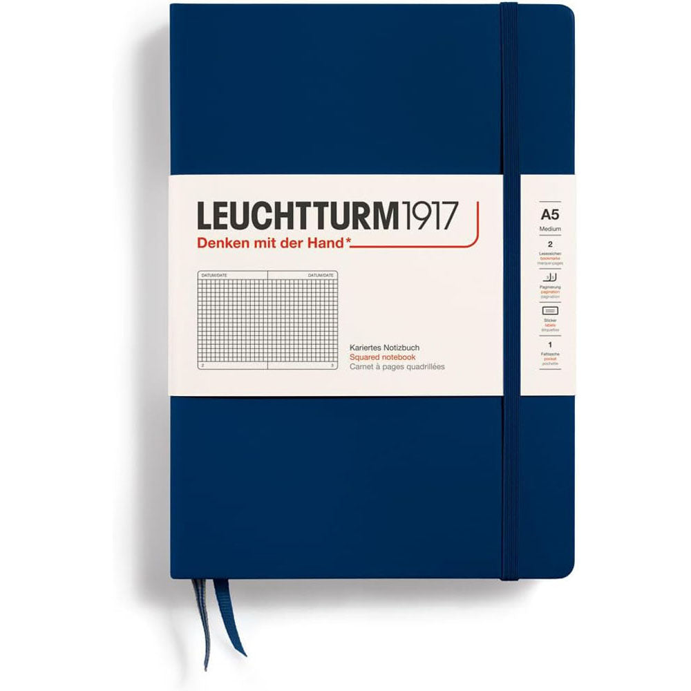 Leuchtturm Hardcover Squared Notebook A5 (blå)