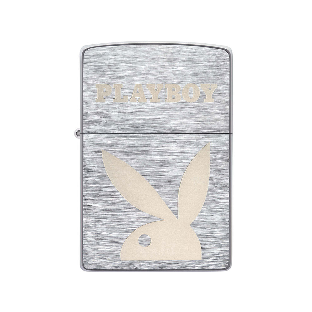 Zippo Playboy escovou o isqueiro à prova de vento cromado